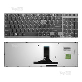 Клавиатура для ноутбука Toshiba Satellite A660 A665 Qosmio X770 X775 Series Black Frame Glossy Черная Глянцевая